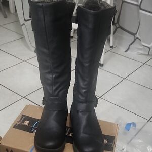 Dream Pairs Black Over-the-Knee Riding Boots with Buckle